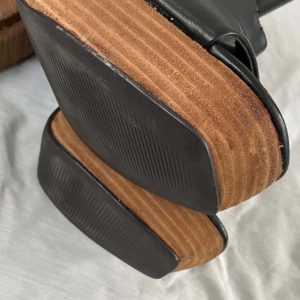 MIA 8 1/2 Black and Brown Platform Heels vegan - Picture 5 of 16